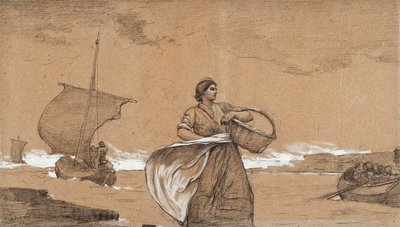 Windy Day, Cullercoats by Winslow Homer